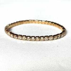 Swarovski Gold Plated Brass Stretch Bracelet NWT